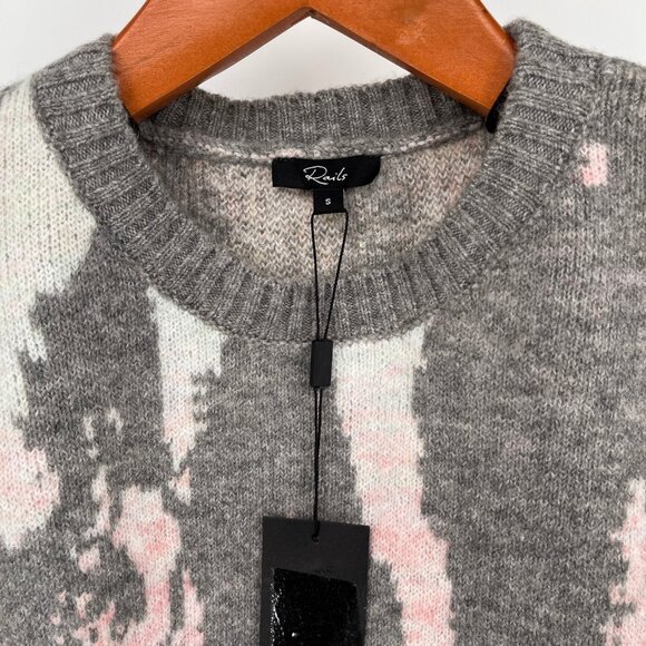 Rails Virgo Gray Tie Die Sweater Size S Crewneck Soft Knit Acrylic Wool Blend - Picture 5 of 9
